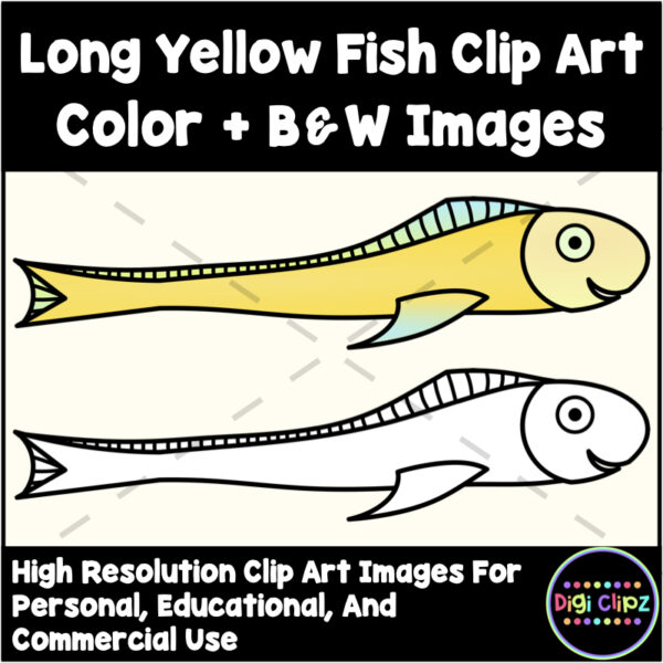 long yellow fish clip art